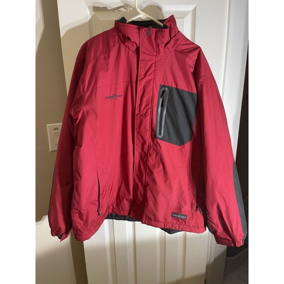 Free Tech Full Zip XL Winter Jacket Streetwear Performance Lined Long Length - Picture 1 of 8
